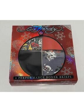 Mens Ed Hardy 4 Performance Boxer Brief Size Large